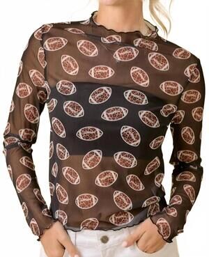 NEW MAINSTRIP leopard football mesh top in multi